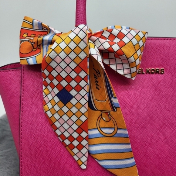 New France Paris Rope Silk Skinny Scarf Twilly - Picture 6 of 7